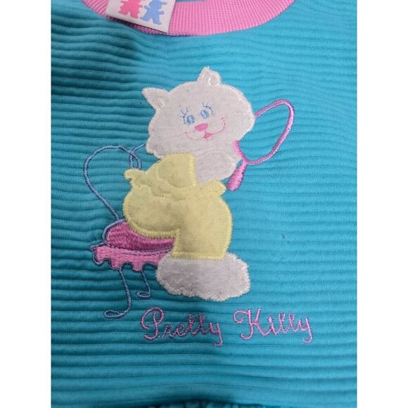 Vintage 80s 90s Pretty Kitty Ruffled Girls Outfit 6- 9 months - Picture 12 of 14